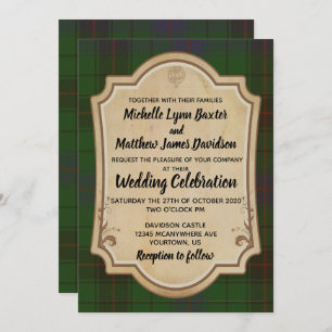Convite De Casamento Davidson Tartan