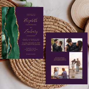 Convite de Casamento de 4 Fotos Orçamento Esmerald