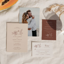 Convite de Casamento de Abóbora de Outono Minimali