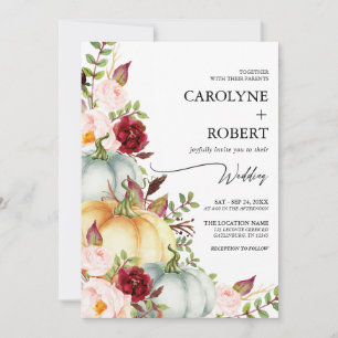 Convite De Casamento De Abóbora Floral