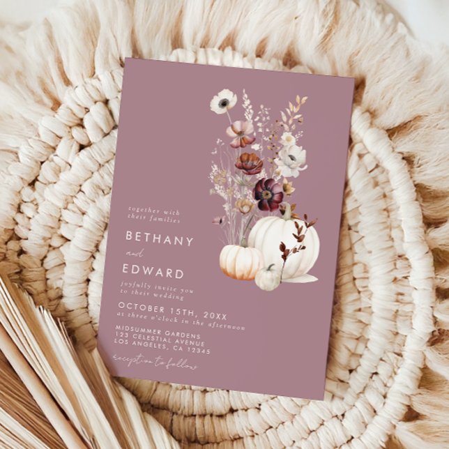 Convite de Casamento de Abóbora Floral Elegante de (Criador carregado)