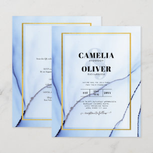 Convite de casamento de Abstrato de TINTA Dourada 