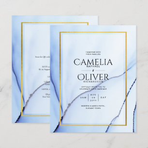 Convite de casamento de Abstrato de TINTA Dourada 