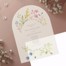 Convite de Casamento de Acrílico com Flores Silves