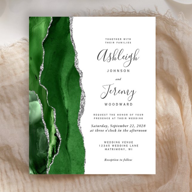 Convite de casamento de Agata Verde do Caçador de  (Criador carregado)