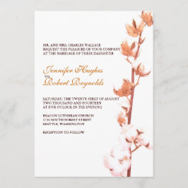 Convite De Casamento De Algodão Floral