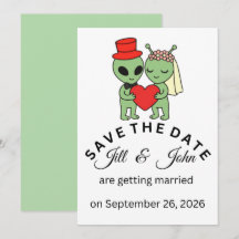 Convite de casamento de alienígena para salvar a d