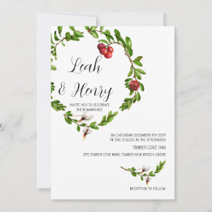Convite de casamento de Amorango de inverno