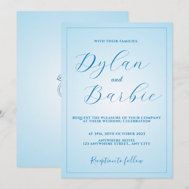 Convite de casamento de anéis minimalistas elegant (Frente/Verso)