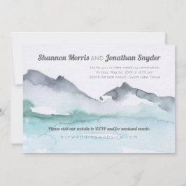 Convite de casamento de Aquarela de Montanha Lakes