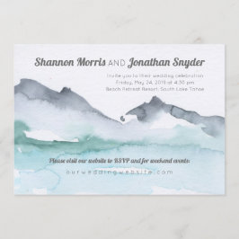 Convite de casamento de Aquarela de Montanha Lakes