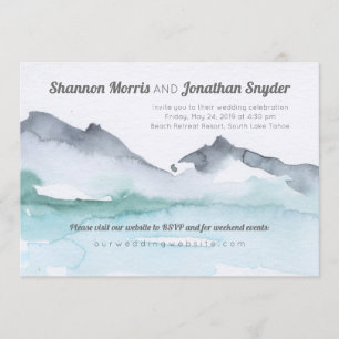 Convite de casamento de Aquarela de Montanha Lakes