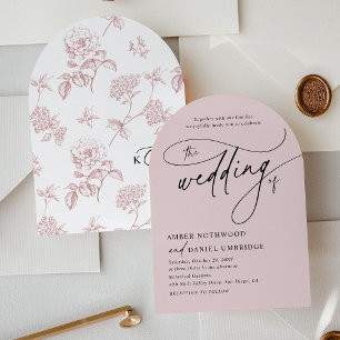 Convite De Casamento De Arco Floral De Blush Vinta