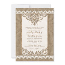 Convite De Casamento De Arco Rustic Burlap Lace Tw