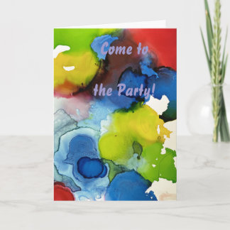 Convite de Casamento de Arte com Tinta Abstrata –