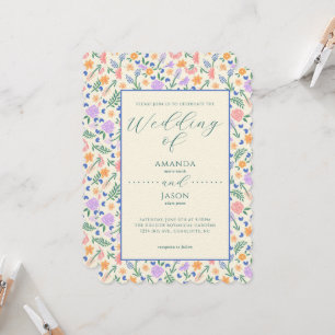 Convite De Casamento De Arte Folclórica Pintada