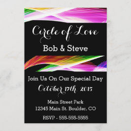 Convite De Casamento De Arte Gay Rainbow