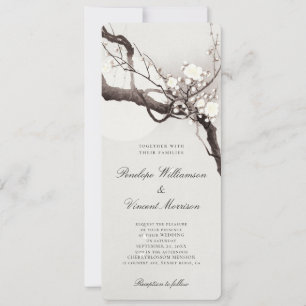 Convite de Casamento de Arte Vintage - Flor de Cer