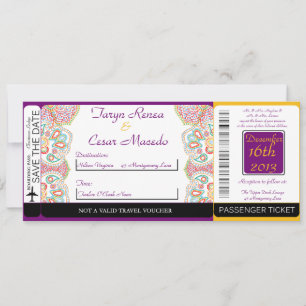 Convite De Casamento De Árvore Azul / Passagem De 