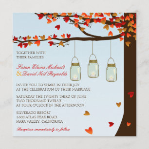 Convite de casamento De Árvore De Carvalho De Mas