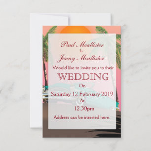 Convite de casamento De Automóvel De Vintage