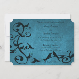 Convite De Casamento De Aves Azuis