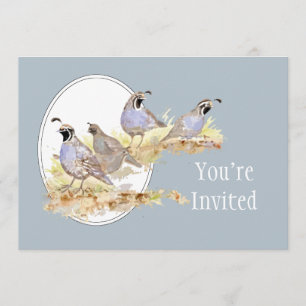 Convite de casamento de aves de codorniz da Califó