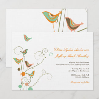 Convite de casamento De Aves De Verão E De Raios
