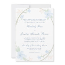 Convite De Casamento De Azul Floral