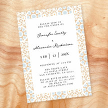 Convite de Casamento de Azulejo Tom Terra