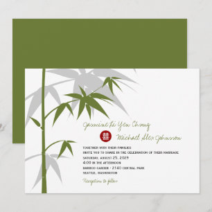 Convite de casamento de bambu asiático oriental d