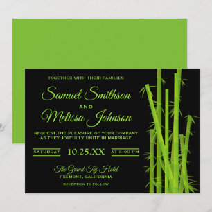 Convite de Casamento de Bambu Elegante Moderno