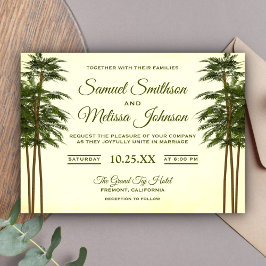 Convite de Casamento de Bambu Elegante Vintage