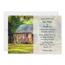 Convite de casamento de Bandeira Russo do Barn Ame