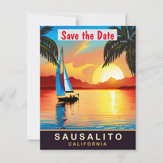 Convite de Casamento de Barco à Vela em Sausalito  (Frente)