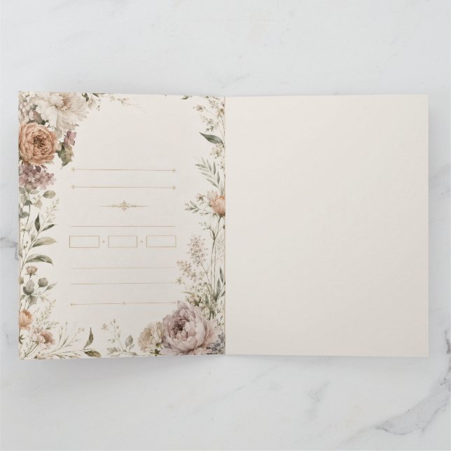 Convite de Casamento de Belas Artes com Pintura Ro (Interior)