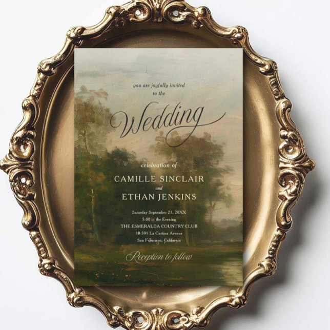 Convite de Casamento de Belas Artes | Estilo Mansã (Country Side Elegant Wedding Invitation)