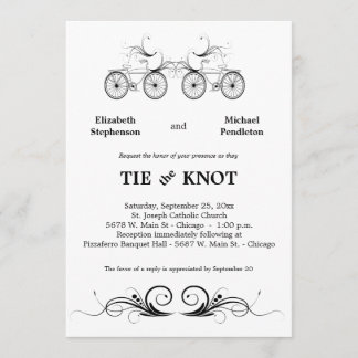 Convite de casamento de Bicicleta Antiquada Elegan