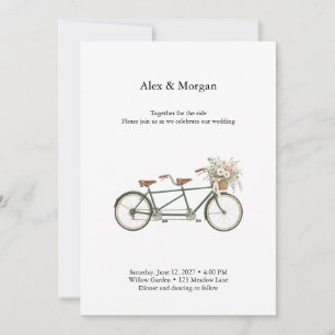 Convite de Casamento de Bicicleta Tandem Together