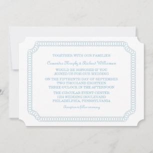 Convite de casamento de Bilhete Azul