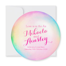 Convite de casamento de bolhas de água