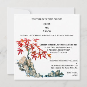 Convite de Casamento de Bonsai do Mapeamento Verme