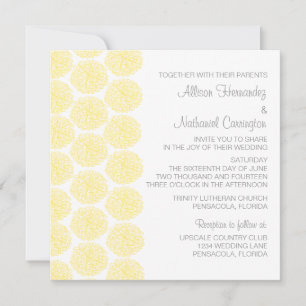 Convite de casamento de Borda Zinnia, Amarelo