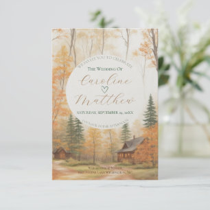 Convite de Casamento de Cabana de Outono