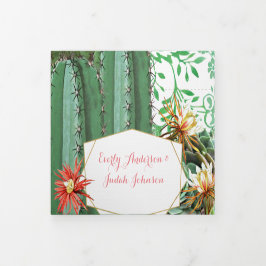 Convite de Casamento de Cacto Suculento Tudo em Um