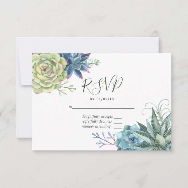 Convite de Casamento de Cactus Suculentas do Deser (Frente)