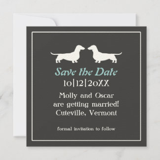 Convite de casamento de cães Dachshund para salvar