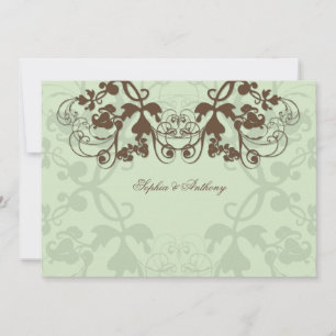 Convite de casamento De Café Floral Vintage Flour