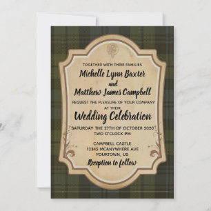 Convite De Casamento De Campbell Tartan