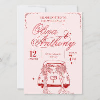 Convite de Casamento de Carro Antigo Vintage